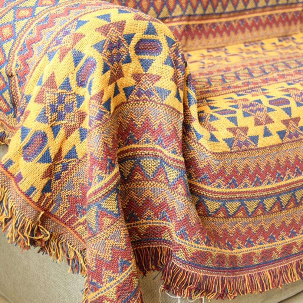 Orange Aztec Throw - Floral Fawna