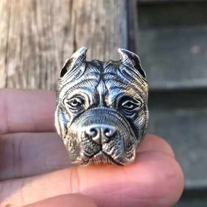 Statement Pit Bull Terrier Ring - Floral Fawna