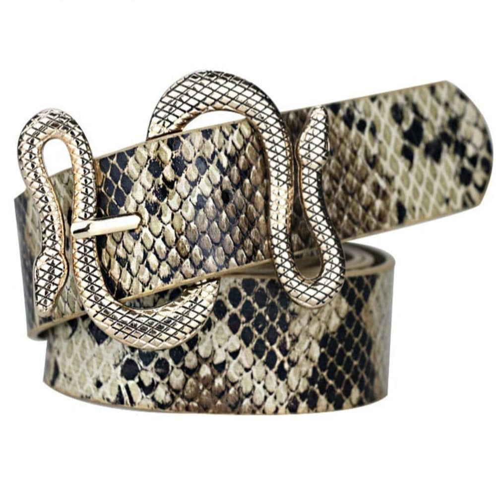 Snake Buckle Belt - Floral Fawna