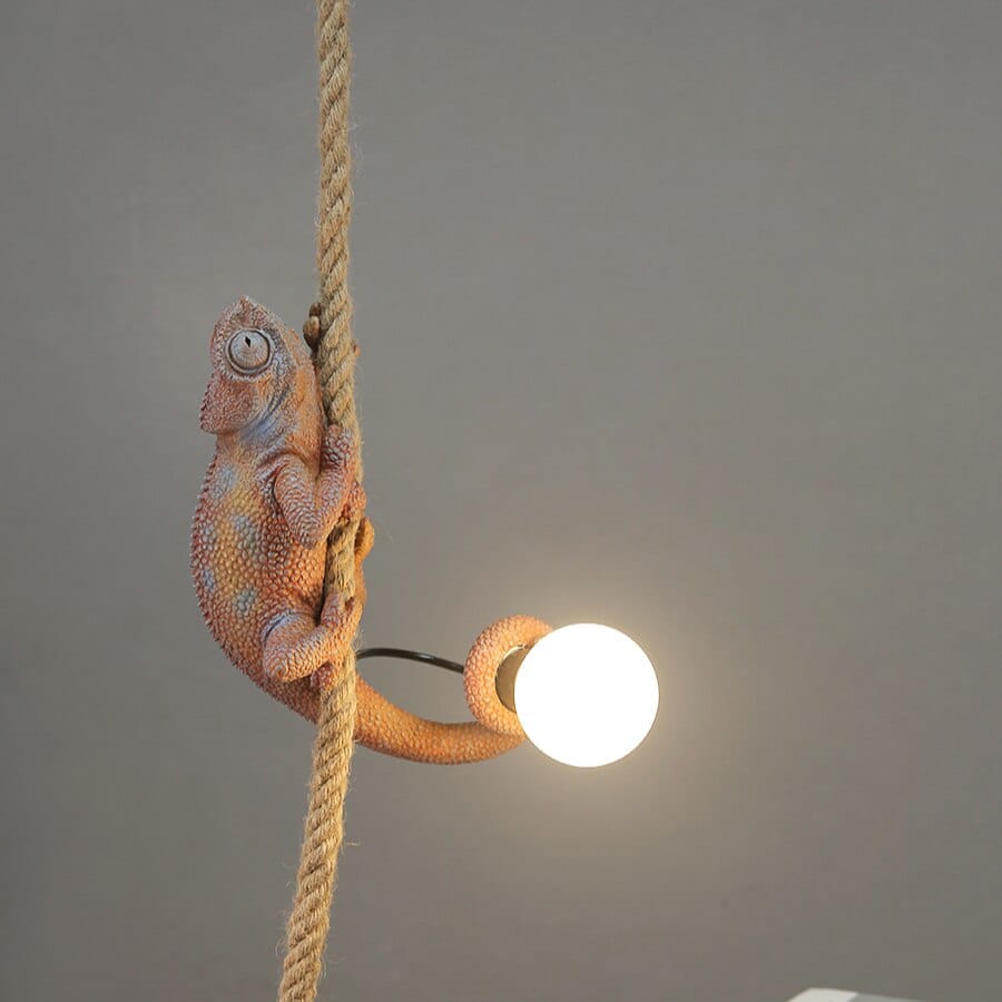 Chameleon On A Rope Ceiling Light - Floral Fawna