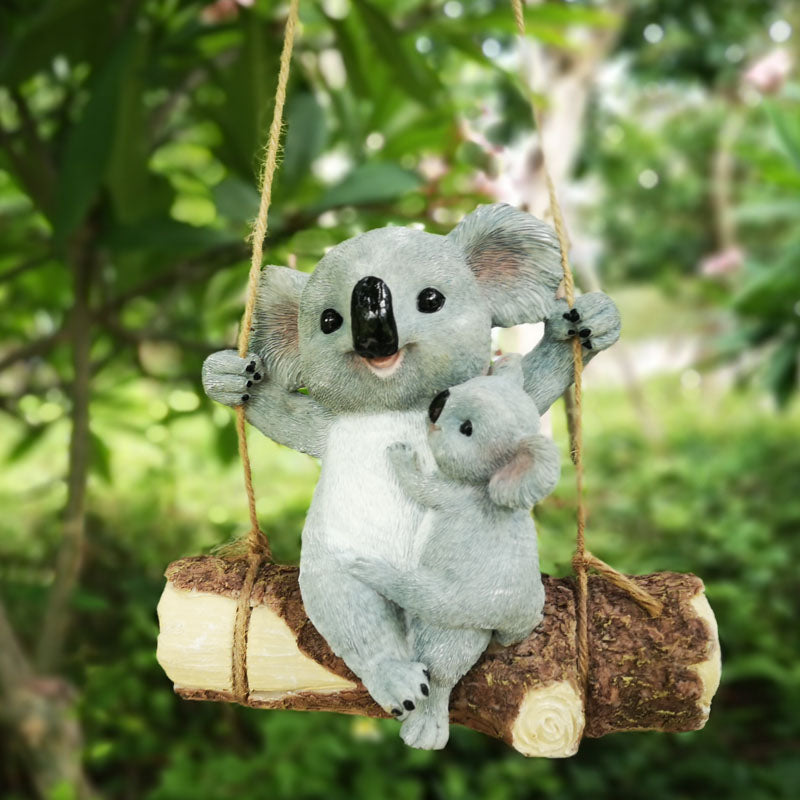 Swinging Koala Garden Ornament - Floral Fawna