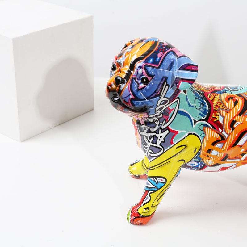 Abstract Pug Sculpture - Floral Fawna