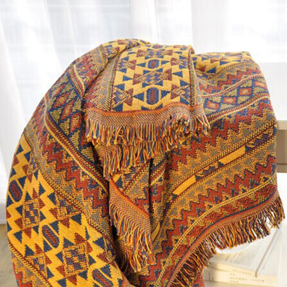 Orange Aztec Throw - Floral Fawna