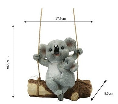 Swinging Koala Garden Ornament - Floral Fawna