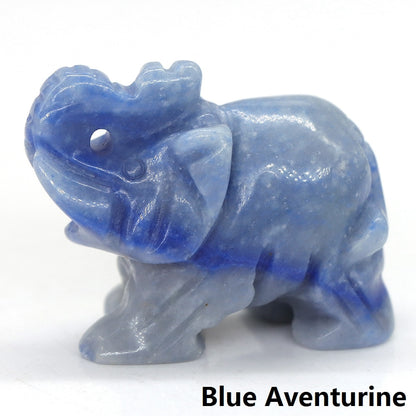 Carved Elephant Crystal - Floral Fawna