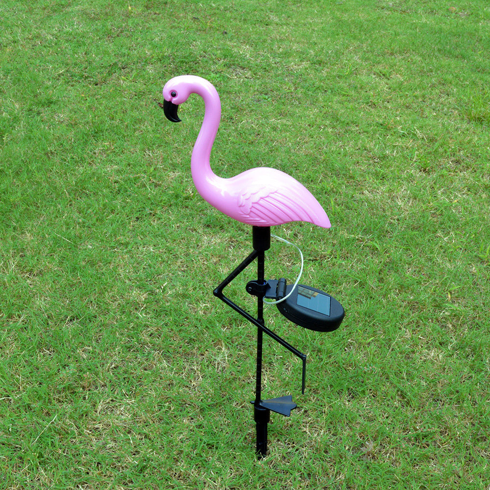 LED Solar Outdoor Flamingo Lamp - Floral Fawna