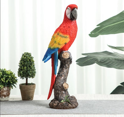 Scarlet Macaw Parrot Ornament - Floral Fawna