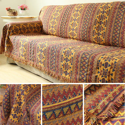 Orange Aztec Throw - Floral Fawna