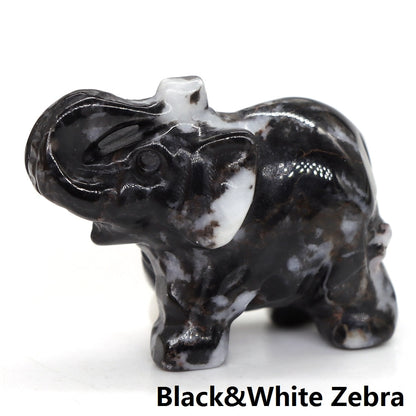 Carved Elephant Crystal - Floral Fawna