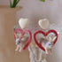 Kawaii Rabbit Heart Earrings - Floral Fawna