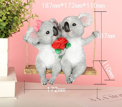 Swinging Koala Garden Ornament - Floral Fawna