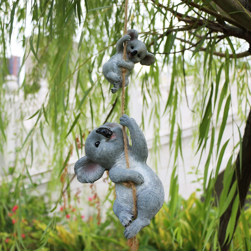 Swinging Koala Garden Ornament - Floral Fawna