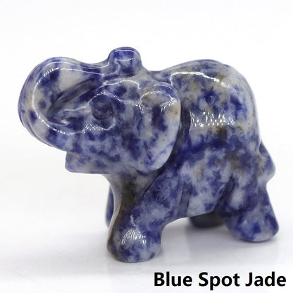 Carved Elephant Crystal - Floral Fawna