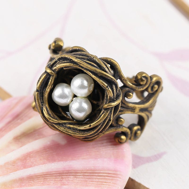 Bird Eggs in the Nest Ring - Floral Fawna