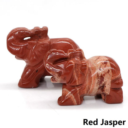 Carved Elephant Crystal - Floral Fawna