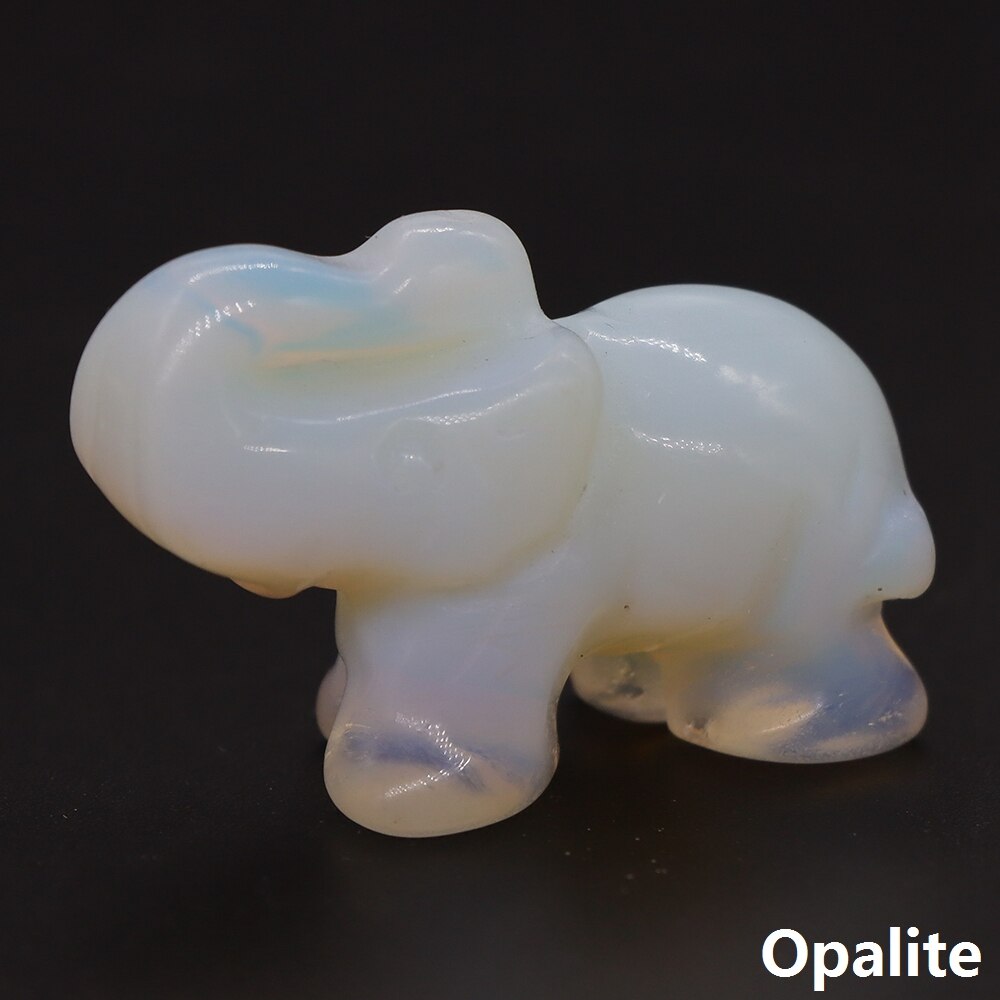 Carved Elephant Crystal - Floral Fawna