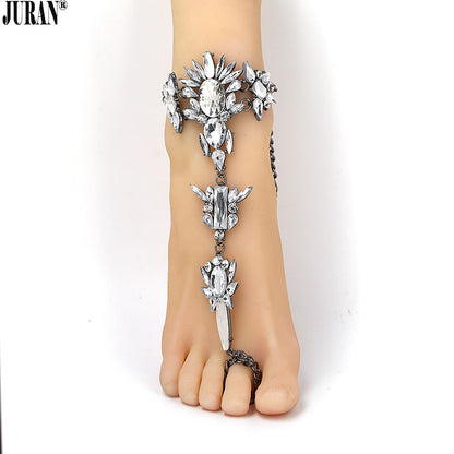 Rhinestone Crystal Anklet - Floral Fawna