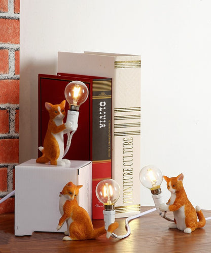 Little Cat Table Lamp - Floral Fawna