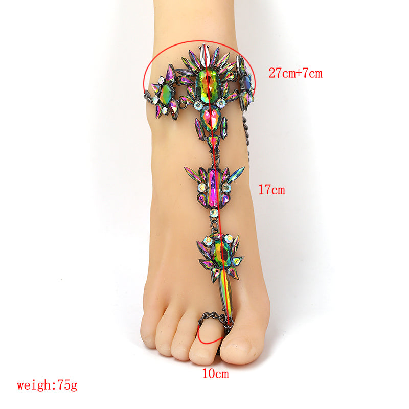 Rhinestone Crystal Anklet - Floral Fawna