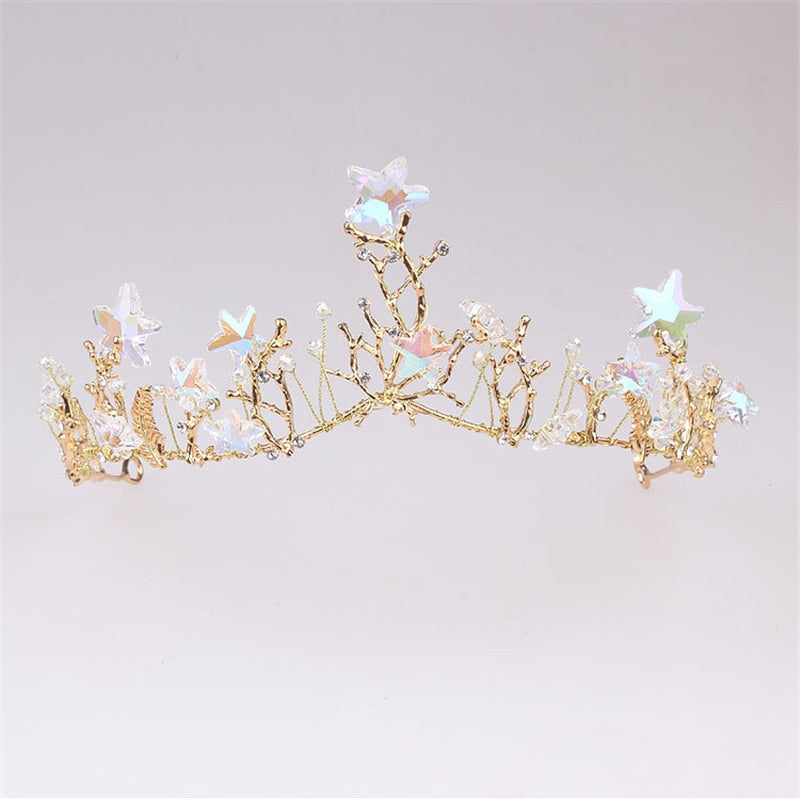 Starfish Crystal Tiara - Floral Fawna