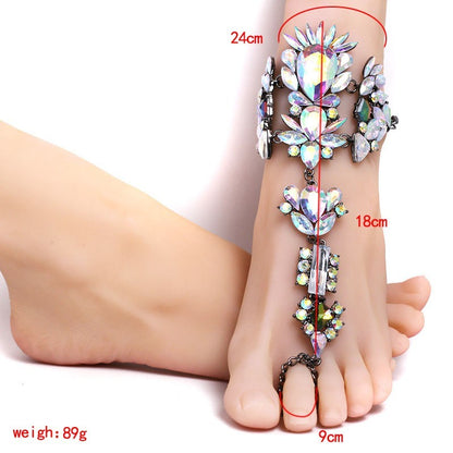 Rhinestone Crystal Anklet - Floral Fawna