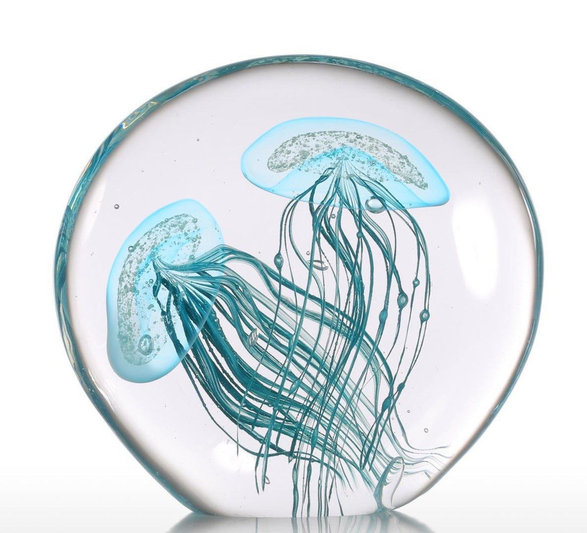 Blue Jellyfish Glass Ornament - Floral Fawna