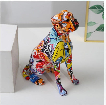 Abstract Boxer Sculpture - Floral Fawna