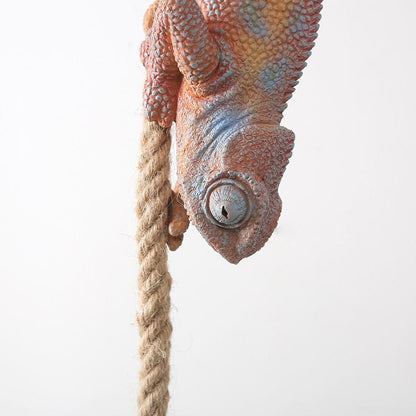 Chameleon On A Rope Ceiling Light - Floral Fawna