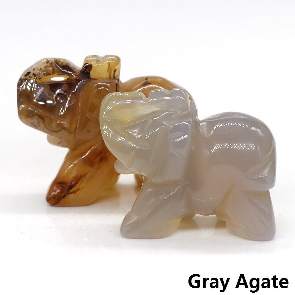 Carved Elephant Crystal - Floral Fawna