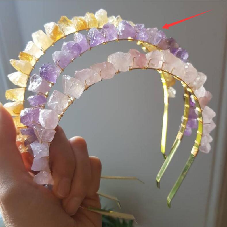 Natural Stone Crystal Headband - Floral Fawna