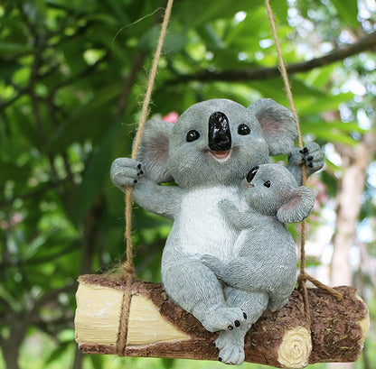 Swinging Koala Garden Ornament - Floral Fawna