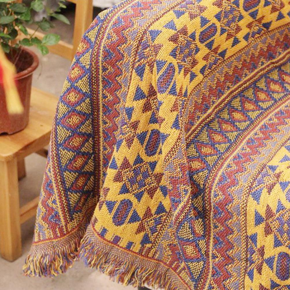 Orange Aztec Throw - Floral Fawna