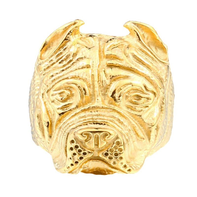 Statement Pit Bull Terrier Ring - Floral Fawna