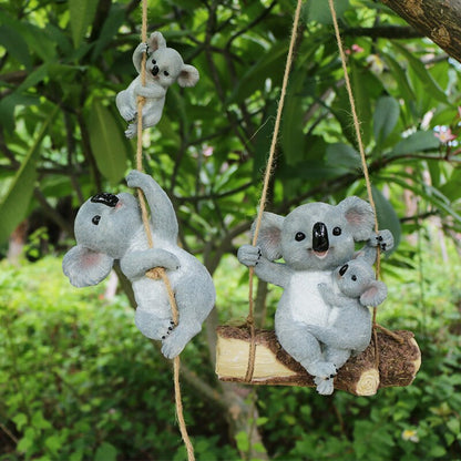 Swinging Koala Garden Ornament - Floral Fawna