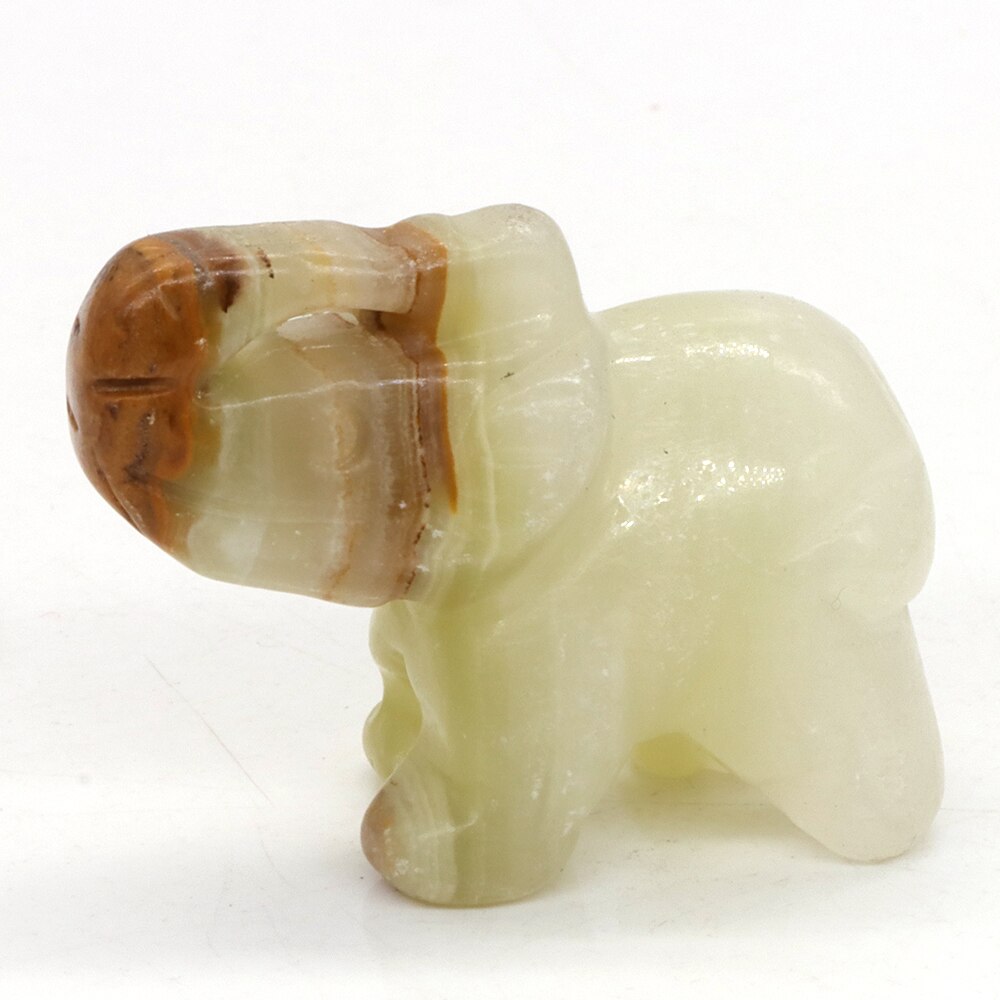 Carved Elephant Crystal - Floral Fawna