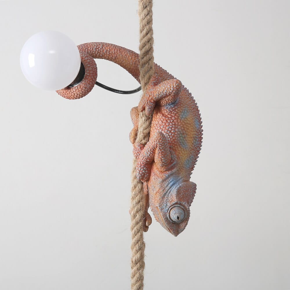 Chameleon On A Rope Ceiling Light - Floral Fawna