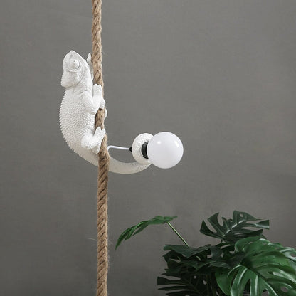 Chameleon On A Rope Ceiling Light - Floral Fawna