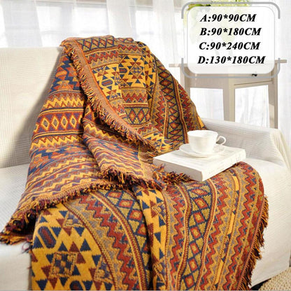 Orange Aztec Throw - Floral Fawna