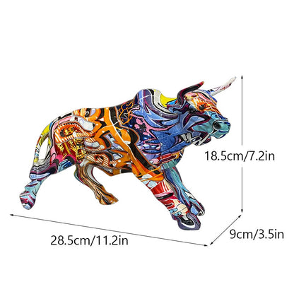 Abstract Bull Sculpture - Floral Fawna