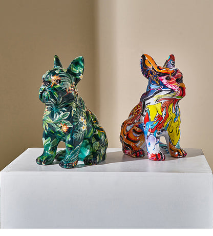 Abstract French Bulldog Statue - Floral Fawna