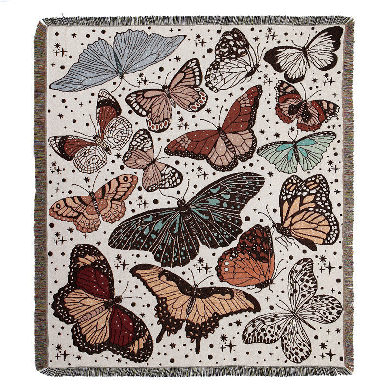 Butterfly Tapestry Throw - Floral Fawna