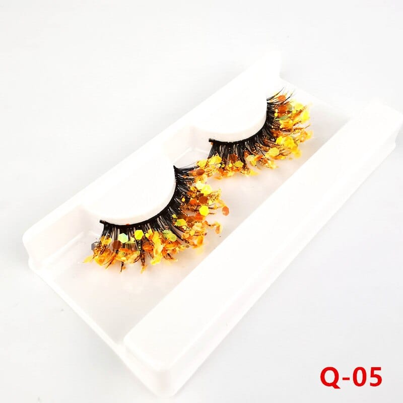 Luminous Sequin False Eye Lashes - Floral Fawna