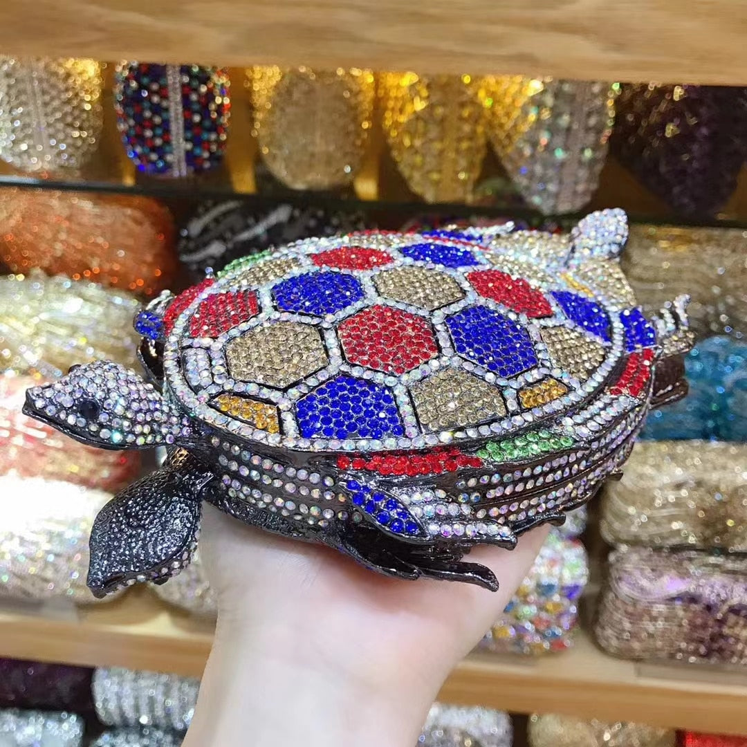 Turtle Crystal Clutch - Floral Fawna