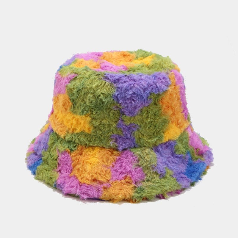 Faux Fur Festival Bucket Hat - Floral Fawna