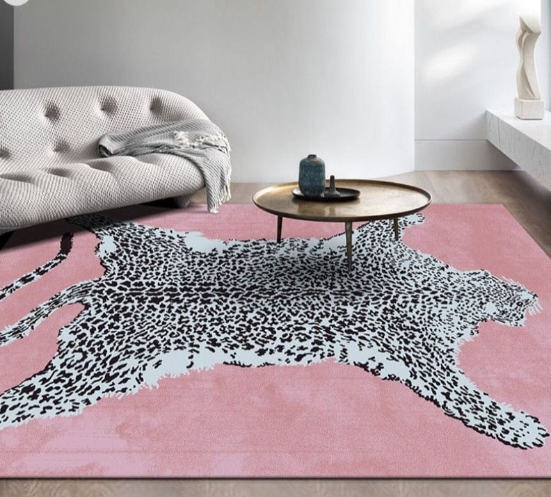 Pink Leopard Rug - Floral Fawna