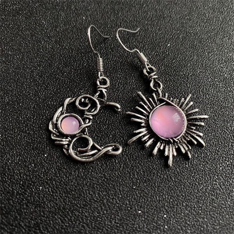 Sun and Moon Drop Earrings - Floral Fawna