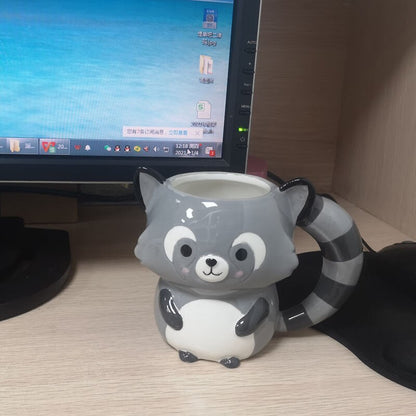 3D Raccoon Mug - Floral Fawna