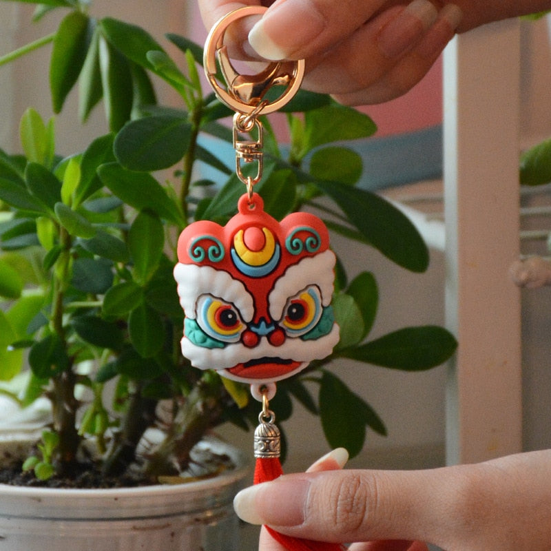 Lion Dance Keyring - Floral Fawna