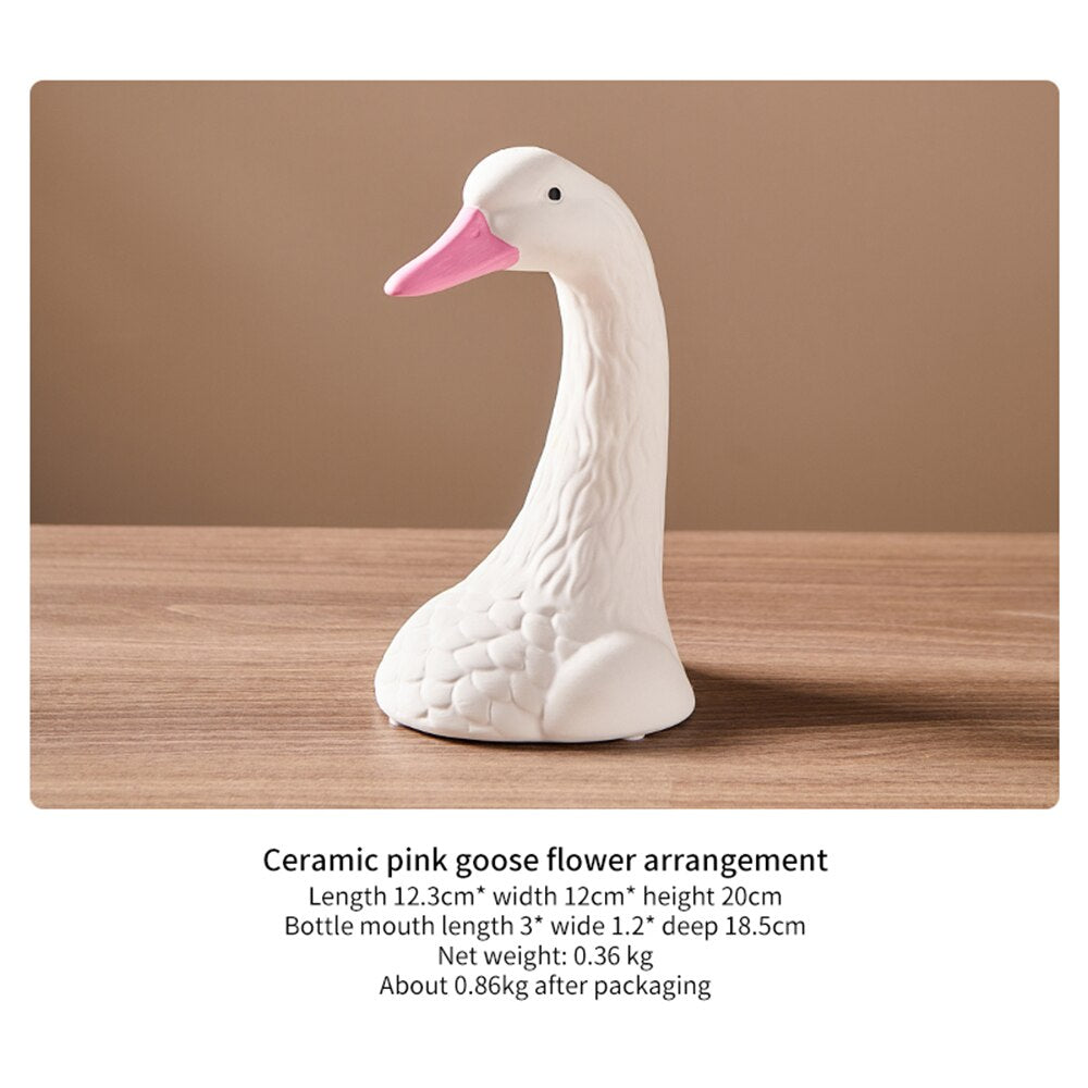 Ceramic Swan Vase - Floral Fawna