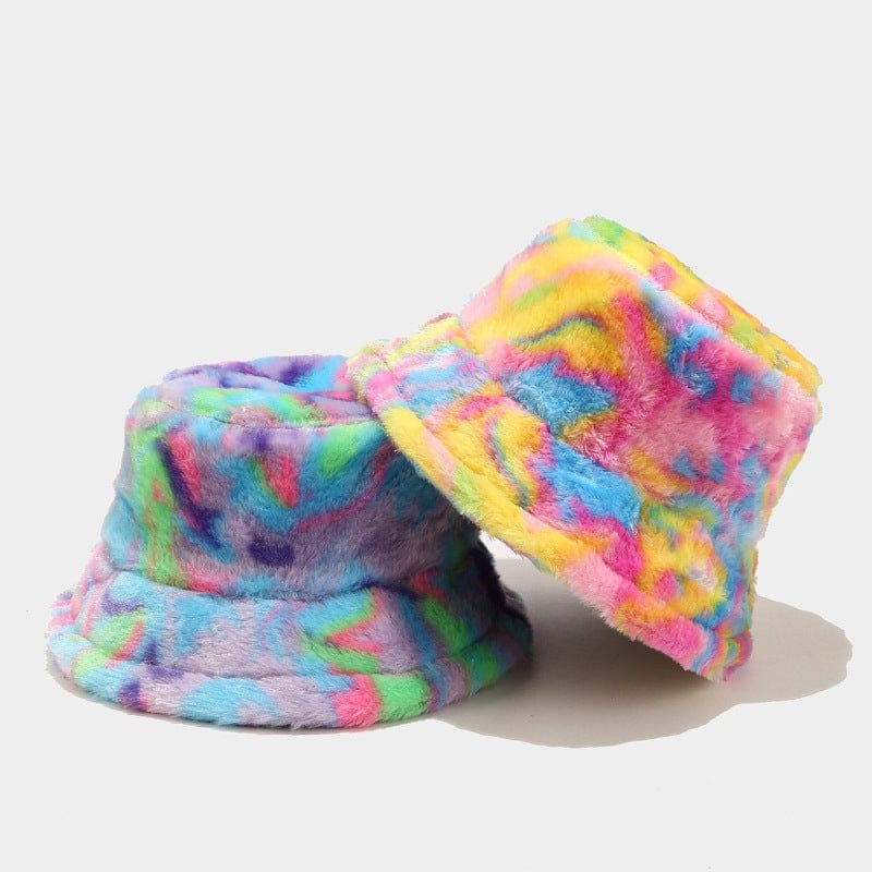 Faux Fur Festival Bucket Hat - Floral Fawna